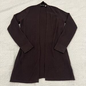 Cyrus Open Front Lightweight Ribbed Cardigan Hickory Brown Size M